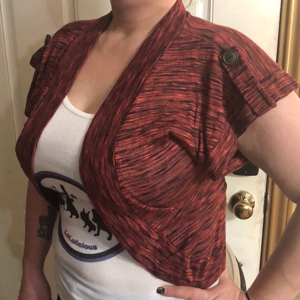 A’gaci Red Crop Cardigan